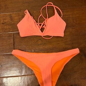 orange swim suit